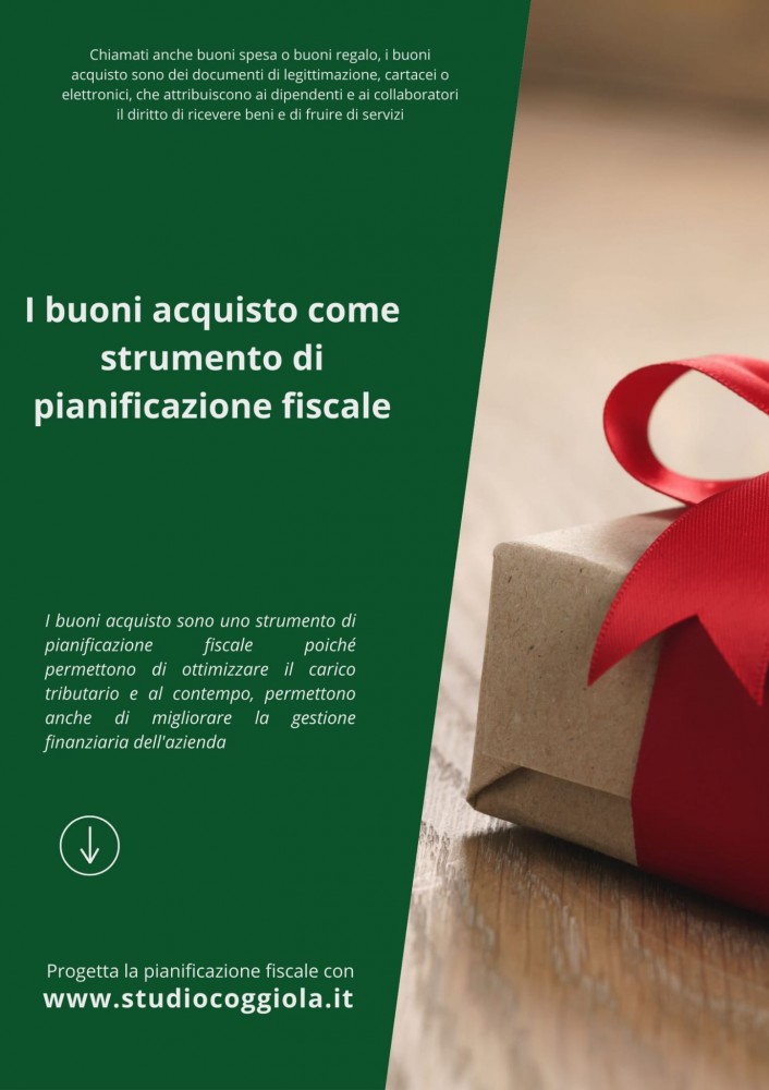 Pianificazione fiscale attraverso i buoni regalo